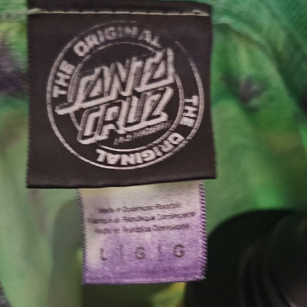 Santa Cruz Green and Purple Tie-Dye T-Shirt - Picture 2 of 3